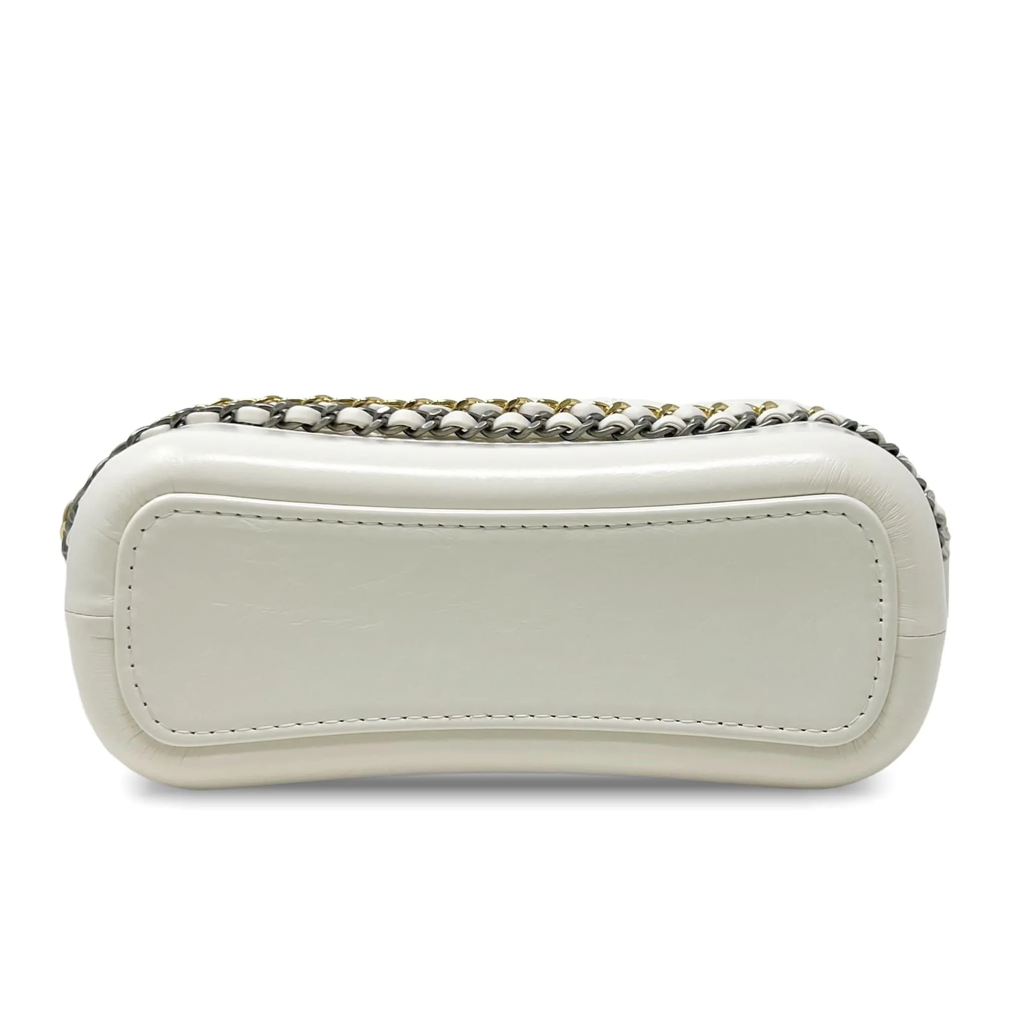 Chanel White Aged Calfskin Small Gabrielle Bag