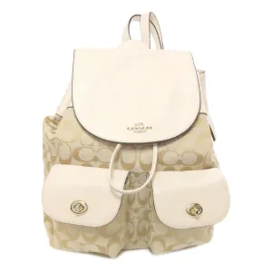 Coach  Canvas Leather Backpack (Pre-Owned)