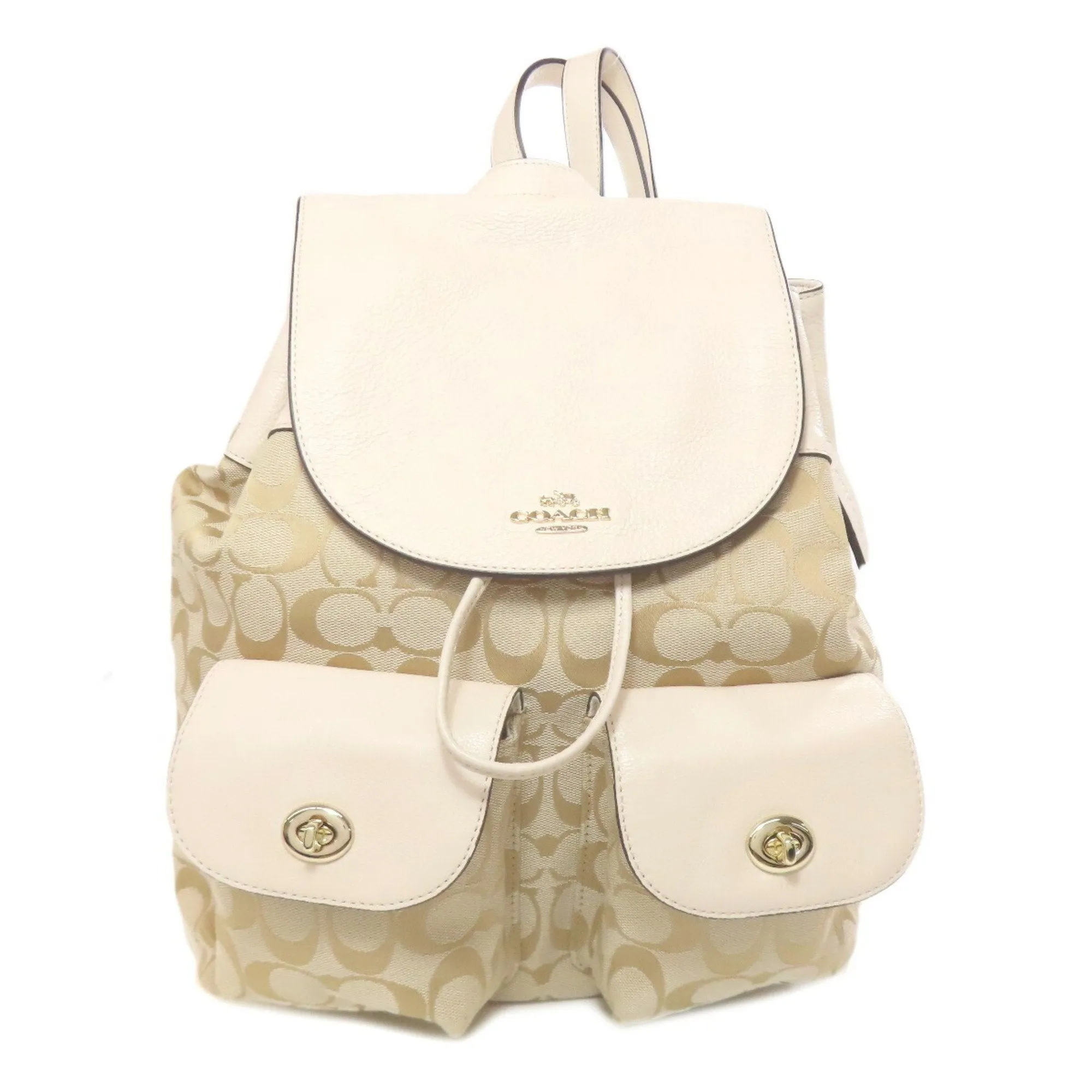 Coach  Canvas Leather Backpack (Pre-Owned)