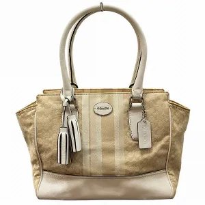 Coach Canvas Leather Signature Shoulder Bag