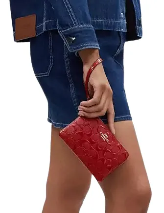 Coach Corner Zip In Signature Leather