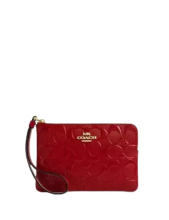 Coach Corner Zip In Signature Leather
