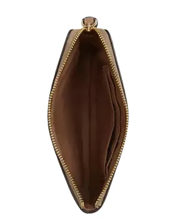 Coach Corner Zip Wristlet In Signature Canvas With Lips Print