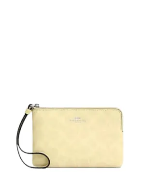 Coach Corner Zip Wristlet In Signature Canvas
