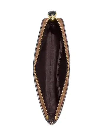 Coach Corner Zip Wristlet In Signature Canvas