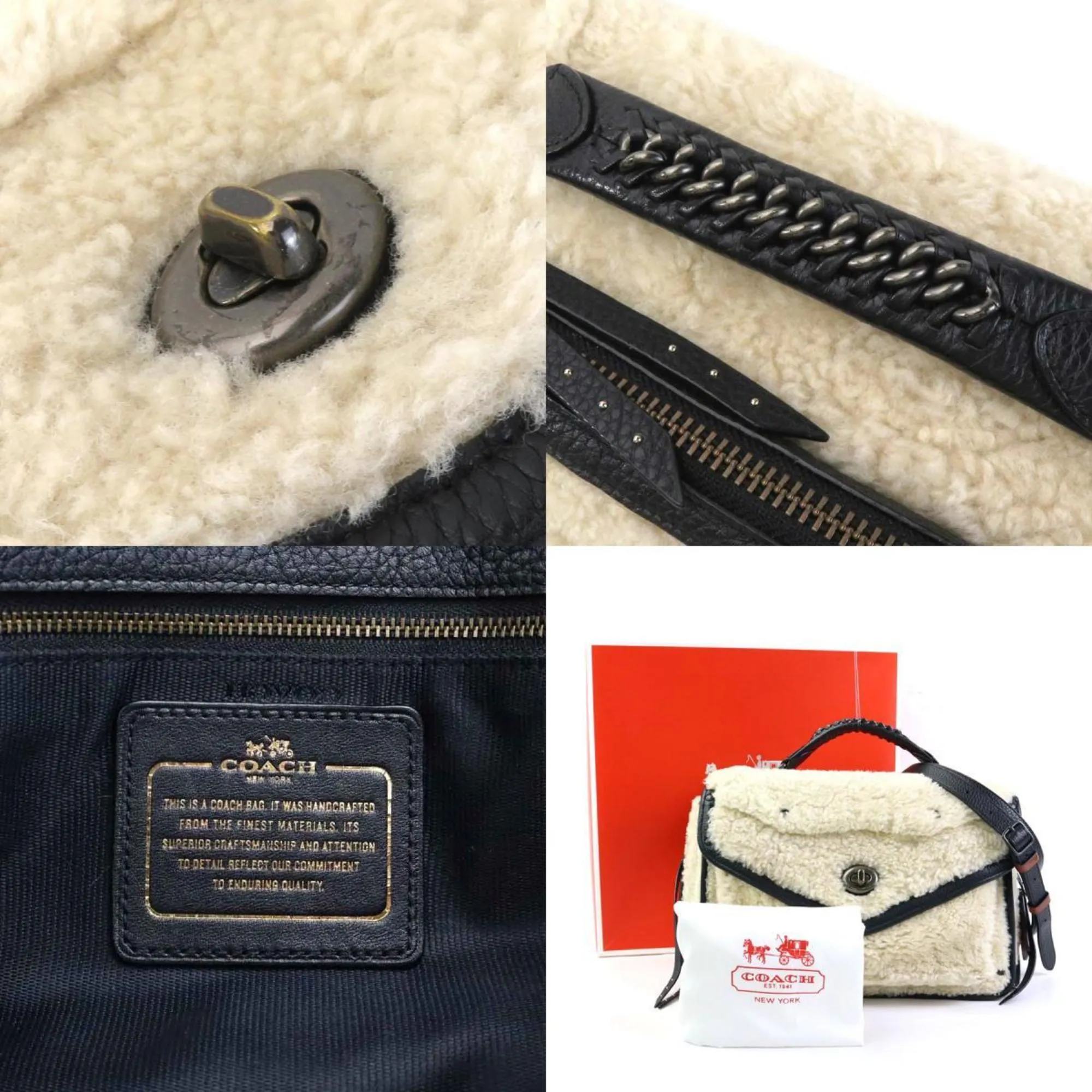 Coach ivory Leather Shoulder Bag (Pre-Owned)