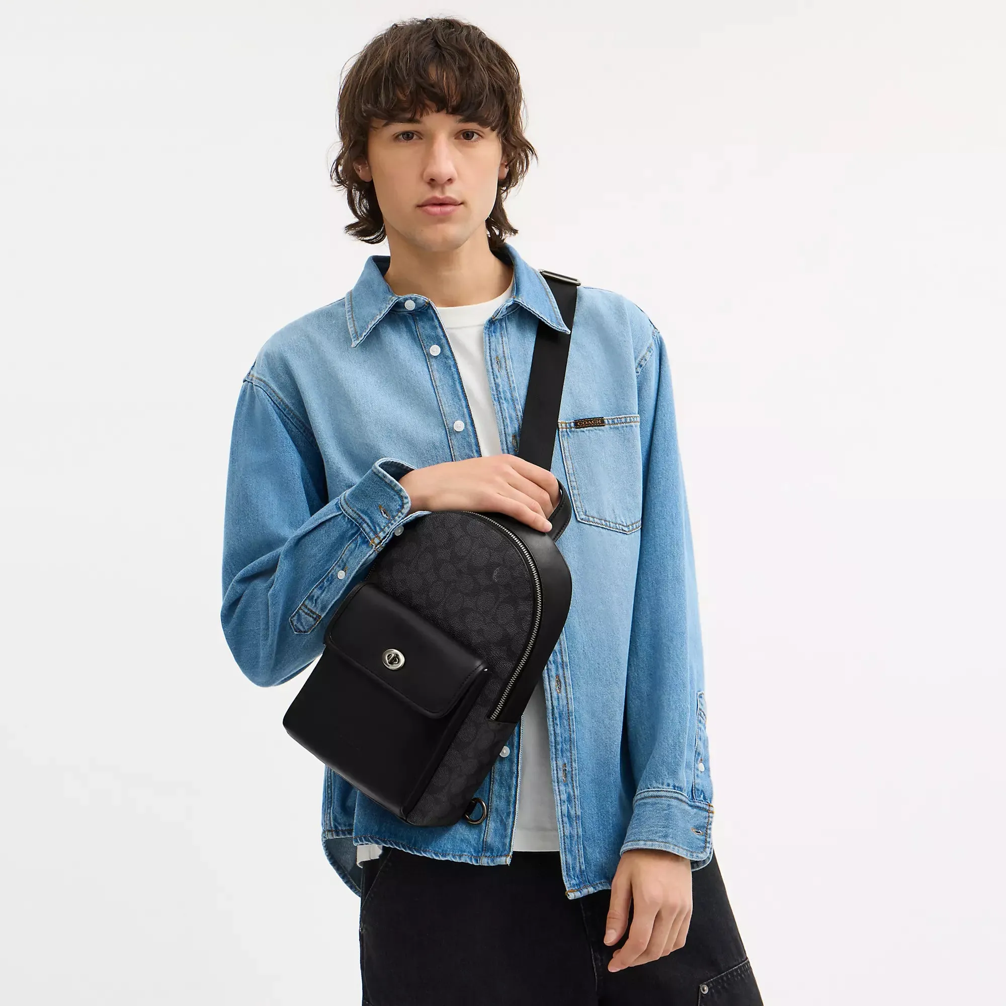 Coach Outlet Turnlock Sling Pack In Signature Canvas