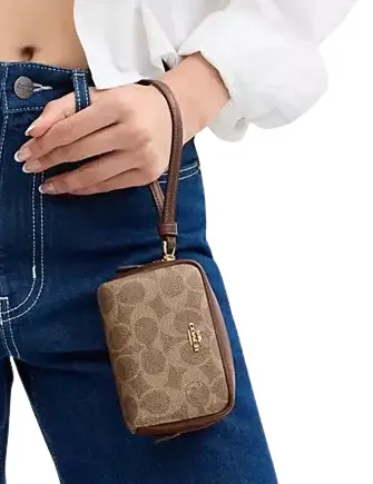 Coach Pouch Wristlet In Signature Canvas
