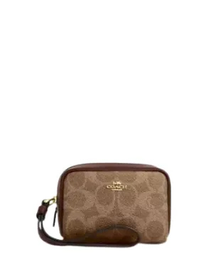Coach Pouch Wristlet In Signature Canvas
