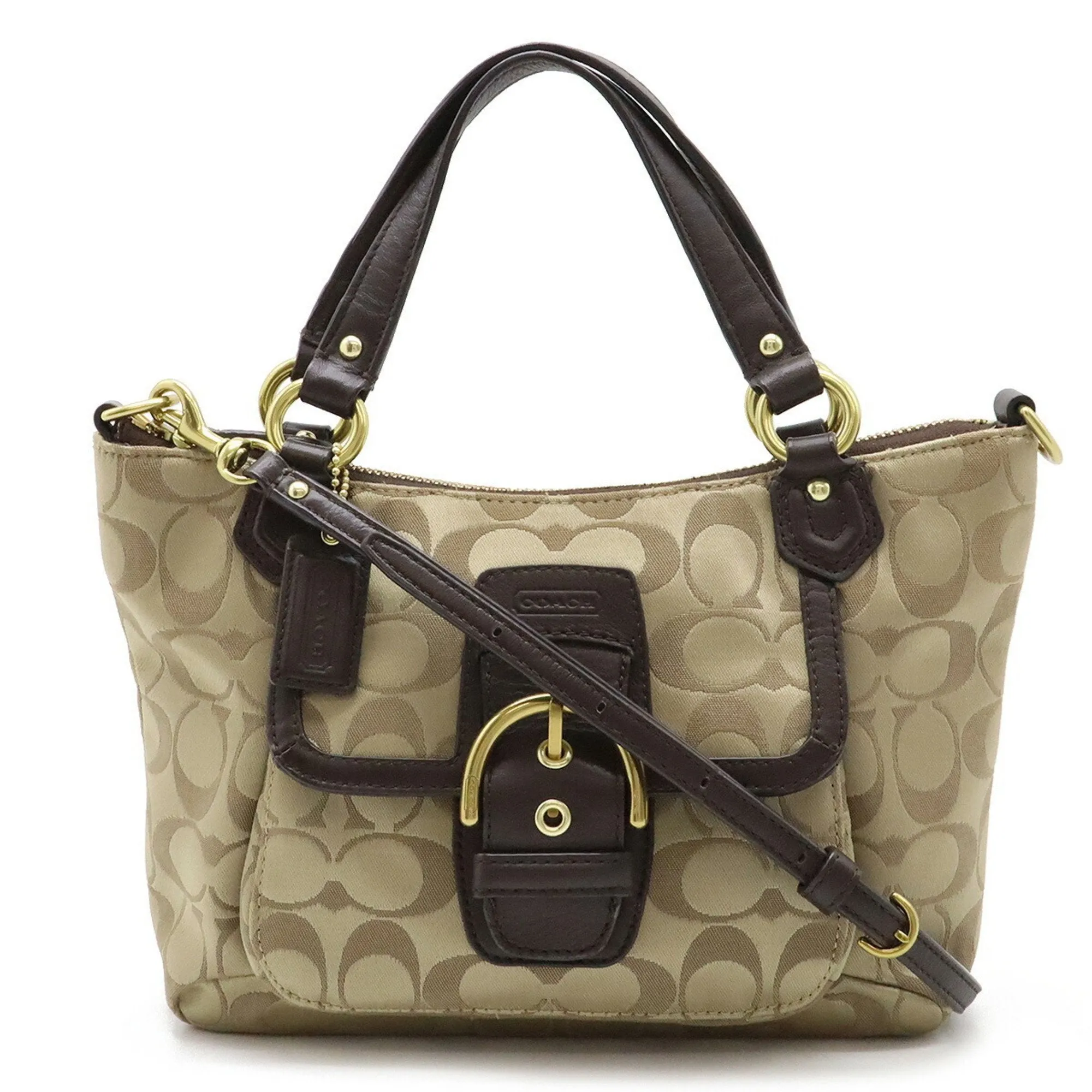 Coach  Satin Leather Handbag Shoulder Bag (Pre-Owned)