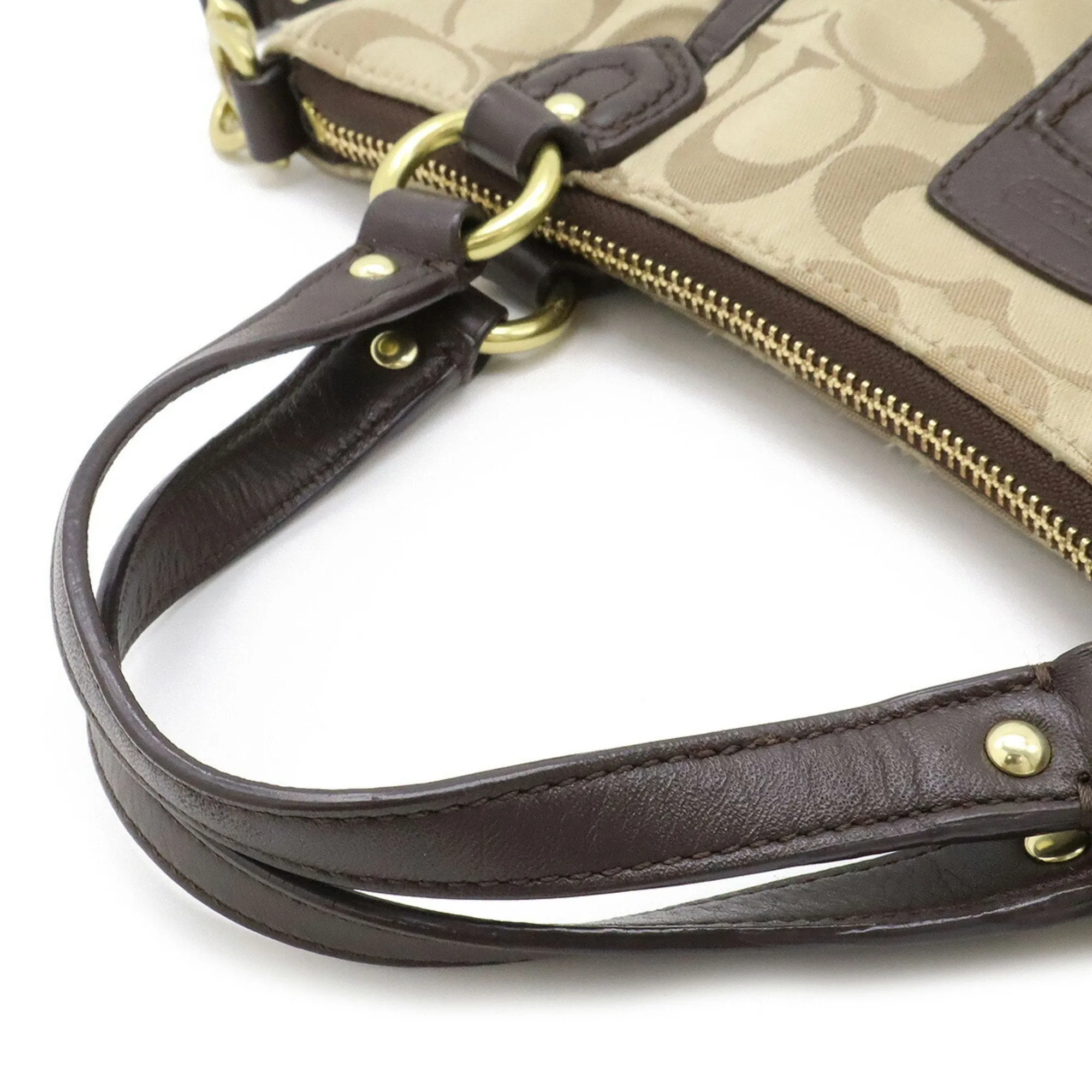 Coach  Satin Leather Handbag Shoulder Bag (Pre-Owned)