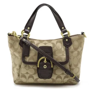 Coach  Satin Leather Handbag Shoulder Bag (Pre-Owned)