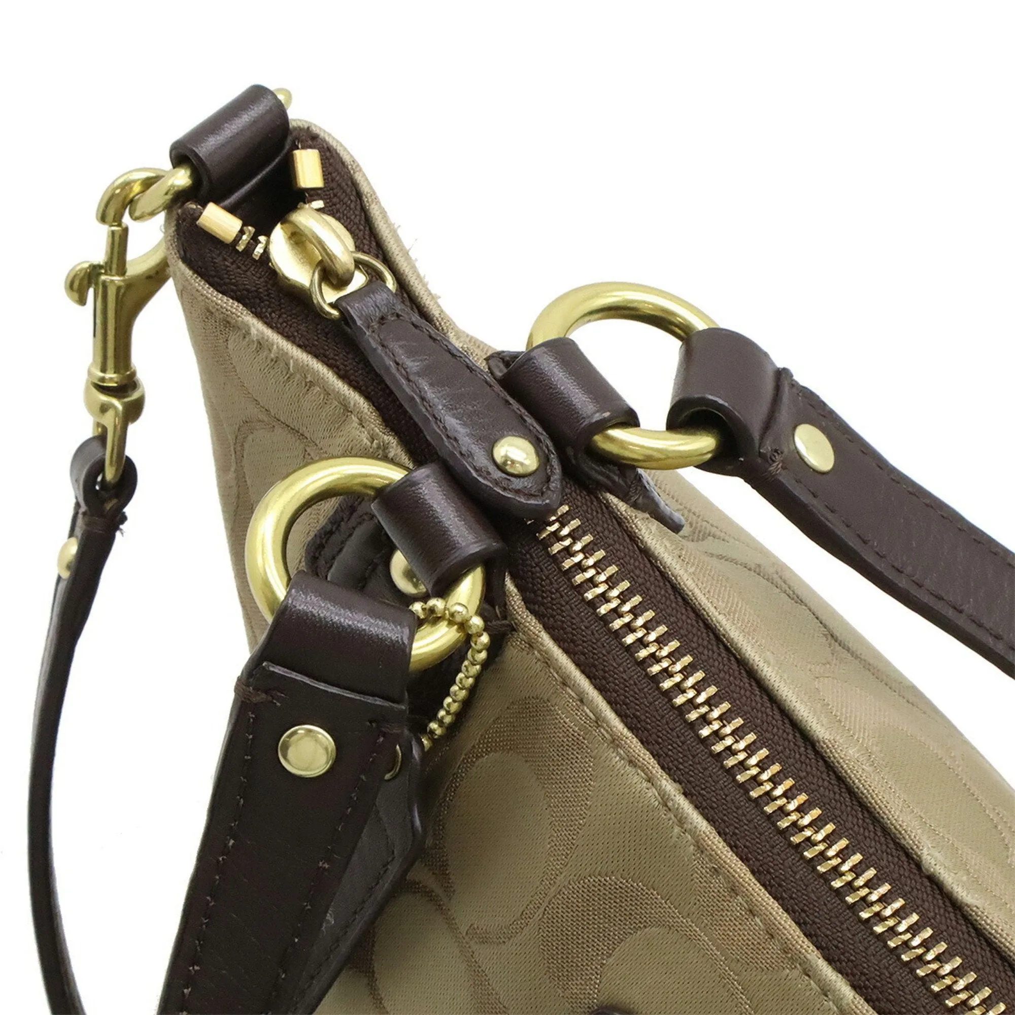Coach  Satin Leather Handbag Shoulder Bag (Pre-Owned)