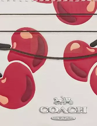 Coach Slim Id Card Case With Cherry Print