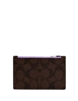 Coach Zip Card Case In Signature Canvas