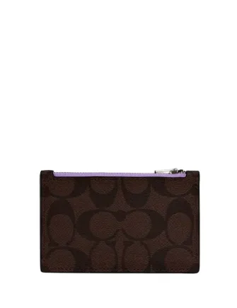 Coach Zip Card Case In Signature Canvas