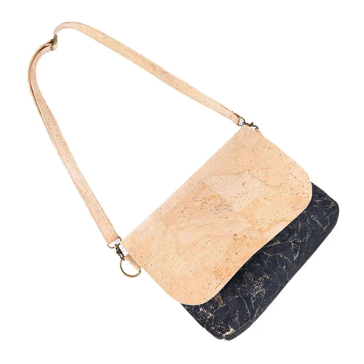 Cork Crossbody Shoulder Bag ?C Vegan Leather Purse with Magnetic Flap Closure BAGP-115