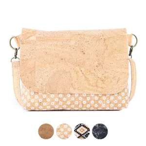 Cork Crossbody Shoulder Bag ?C Vegan Leather Purse with Magnetic Flap Closure BAGP-115