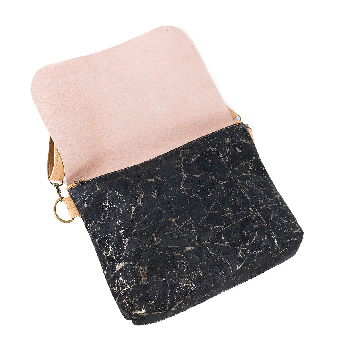 Cork Crossbody Shoulder Bag ?C Vegan Leather Purse with Magnetic Flap Closure BAGP-115