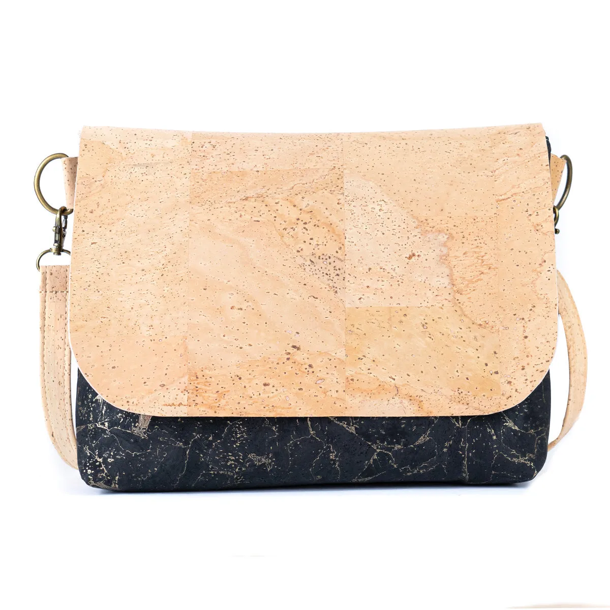 Cork Crossbody Shoulder Bag ?C Vegan Leather Purse with Magnetic Flap Closure BAGP-115