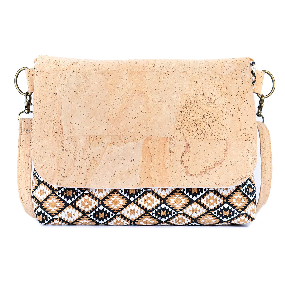 Cork Crossbody Shoulder Bag ?C Vegan Leather Purse with Magnetic Flap Closure BAGP-115