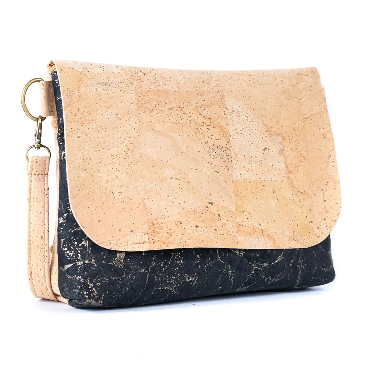 Cork Crossbody Shoulder Bag ?C Vegan Leather Purse with Magnetic Flap Closure BAGP-115
