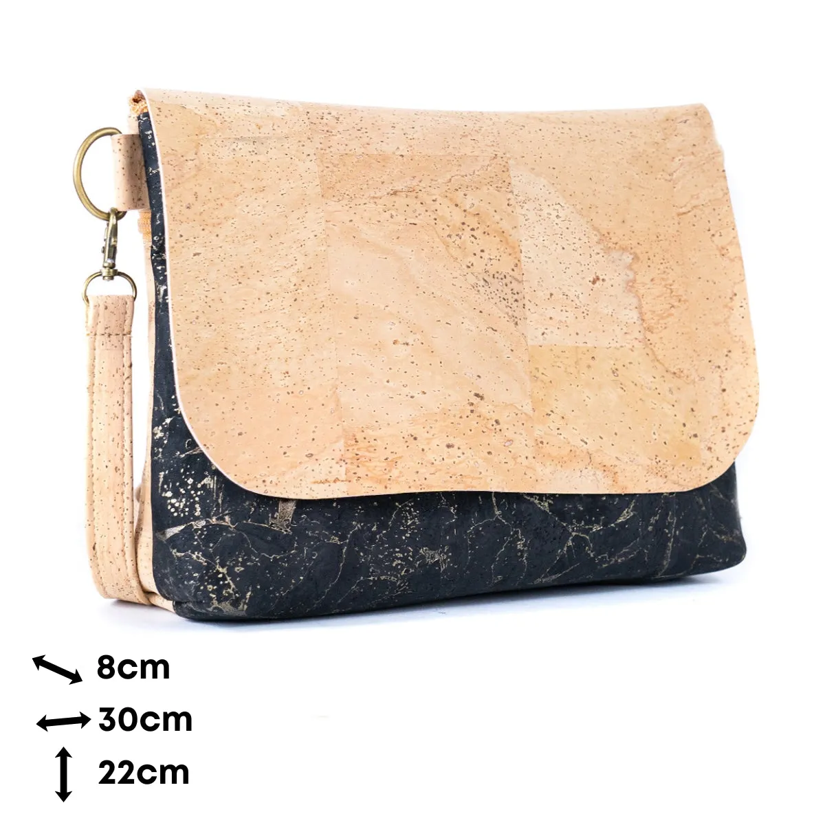 Cork Crossbody Shoulder Bag ?C Vegan Leather Purse with Magnetic Flap Closure BAGP-115