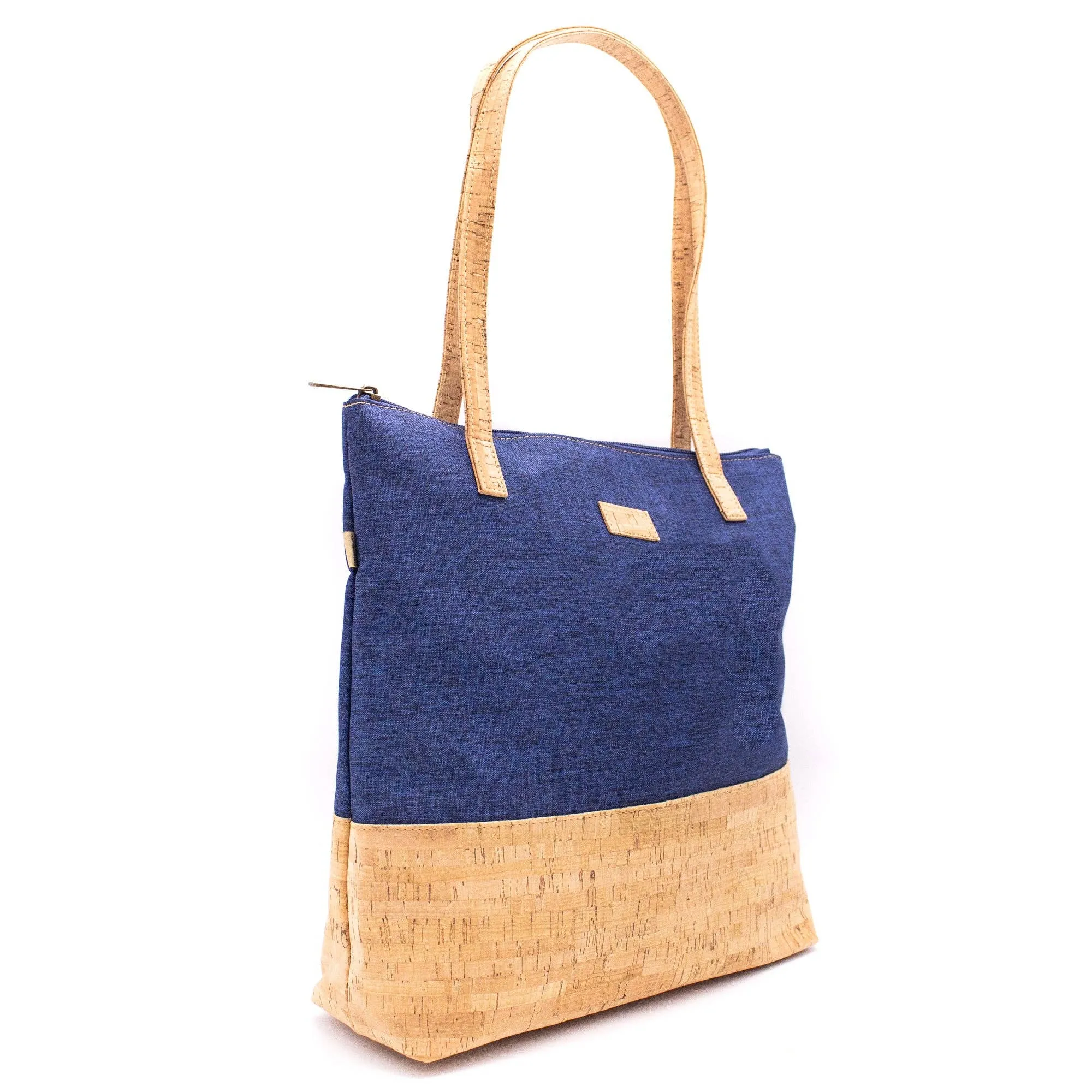 Cork with Denim Blue fabric women's Tote bag BAG-2057-C
