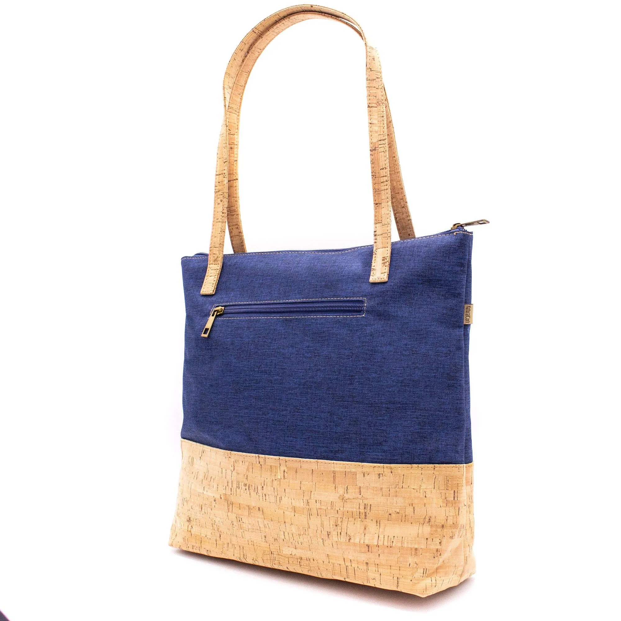 Cork with Denim Blue fabric women's Tote bag BAG-2057-C