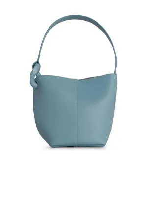 Corner' Bucket Bag In Light Blue Leather