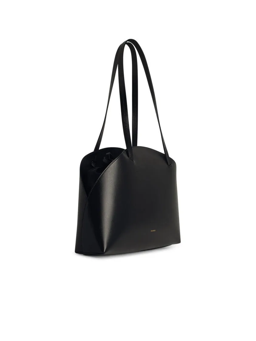 Curve' Medium Black Leather Crossbody Bag