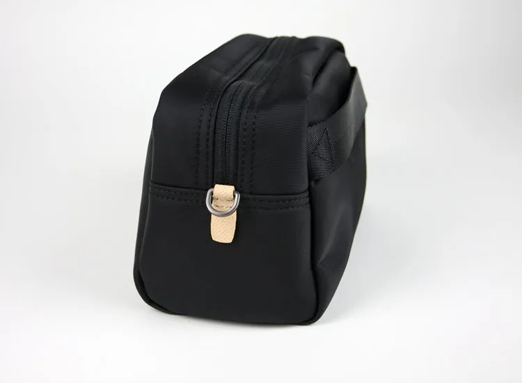 Cute Khaki NYLON Womens Toiletry Shoulder Bag Travel Toiletry Organizer Clutch for Women