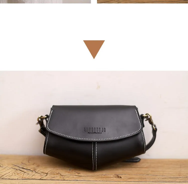 Cute LEATHER Side Bags Sling Bag Brown WOMEN Saddle SHOULDER BAG Small Crossbody Purses FOR WOMEN