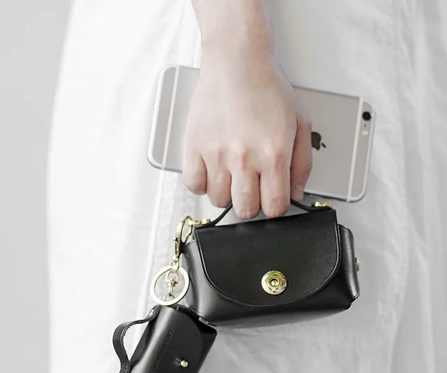 Cute Leather Womens Mini Chain Purse Makeup Handbags Tiny Chain Shoulder Bags for Women
