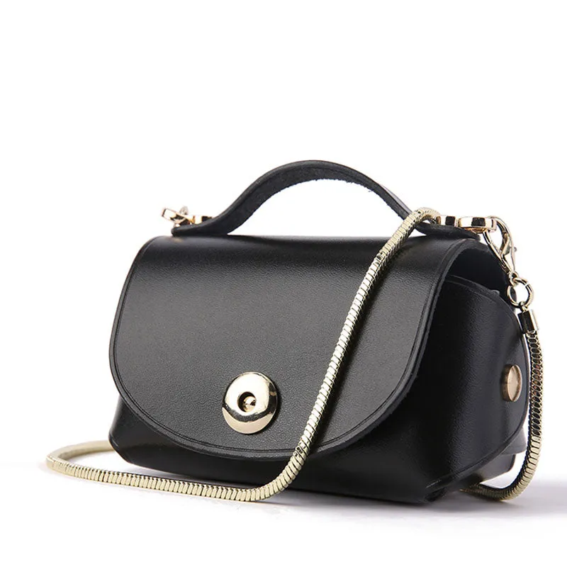 Cute Leather Womens Mini Chain Purse Makeup Handbags Tiny Chain Shoulder Bags for Women