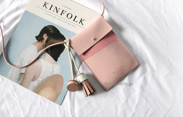 Cute Leather Womens Slim Cell Phone Purse Crossbody Purses Shoulder Bag for Women