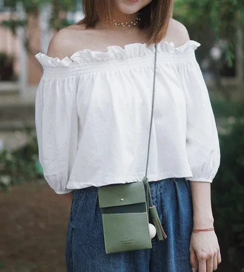 Cute Leather Womens Slim Cell Phone Purse Crossbody Purses Shoulder Bag for Women