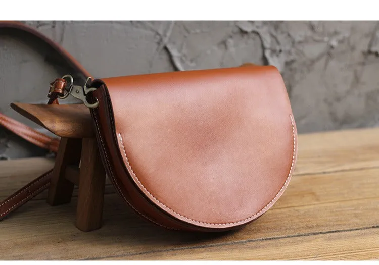 Cute White LEATHER Saddle SHOULDER Bag WOMEN Small Saddle Crossbody Purse FOR WOMEN