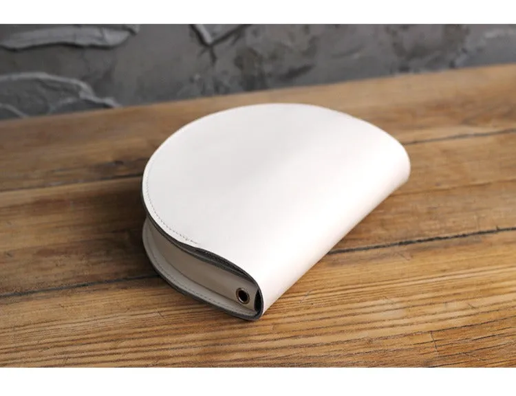 Cute White LEATHER Saddle SHOULDER Bag WOMEN Small Saddle Crossbody Purse FOR WOMEN