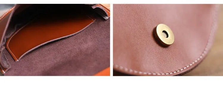 Cute White LEATHER Saddle SHOULDER Bag WOMEN Small Saddle Crossbody Purse FOR WOMEN