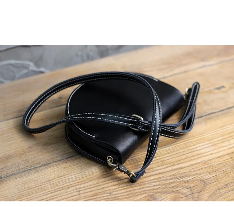 Cute White LEATHER Saddle SHOULDER Bag WOMEN Small Saddle Crossbody Purse FOR WOMEN