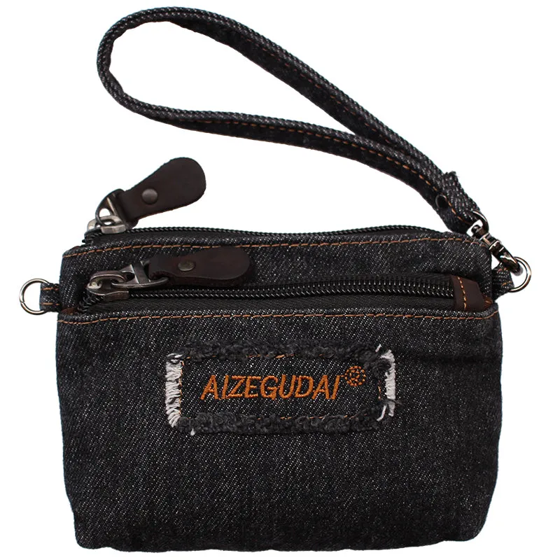 Denim Womens Mini Shoulder Bags Keys Coin Wallet Crossbody Bag Denim Wirstlet Purse