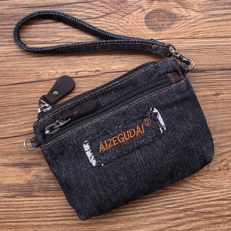 Denim Womens Mini Shoulder Bags Keys Coin Wallet Crossbody Bag Denim Wirstlet Purse
