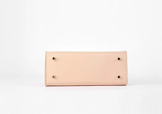 Fashion Beige Leather Women Box Tote Bag Box Handbag Shoulder Bag For Women