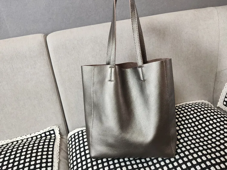 Fashion Womens White Leather Vertical Tote Bags White Shoulder Tote Bags White Handbags Tote For Women