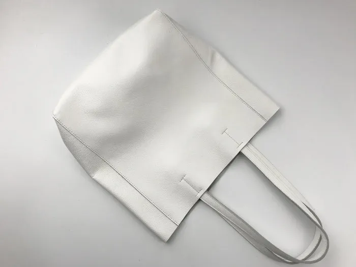 Fashion Womens White Leather Vertical Tote Bags White Shoulder Tote Bags White Handbags Tote For Women