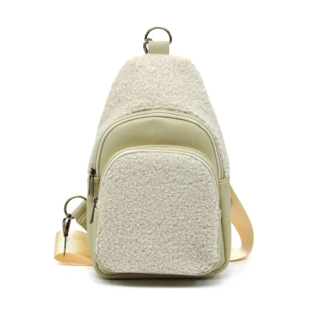FASHNZFAB Terry Fur Sling Bag Backpack