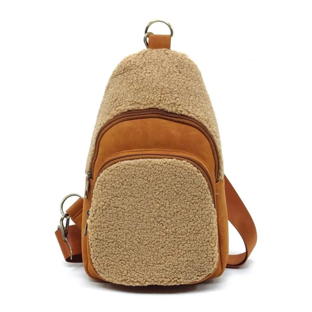 FASHNZFAB Terry Fur Sling Bag Backpack