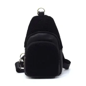 FASHNZFAB Terry Fur Sling Bag Backpack