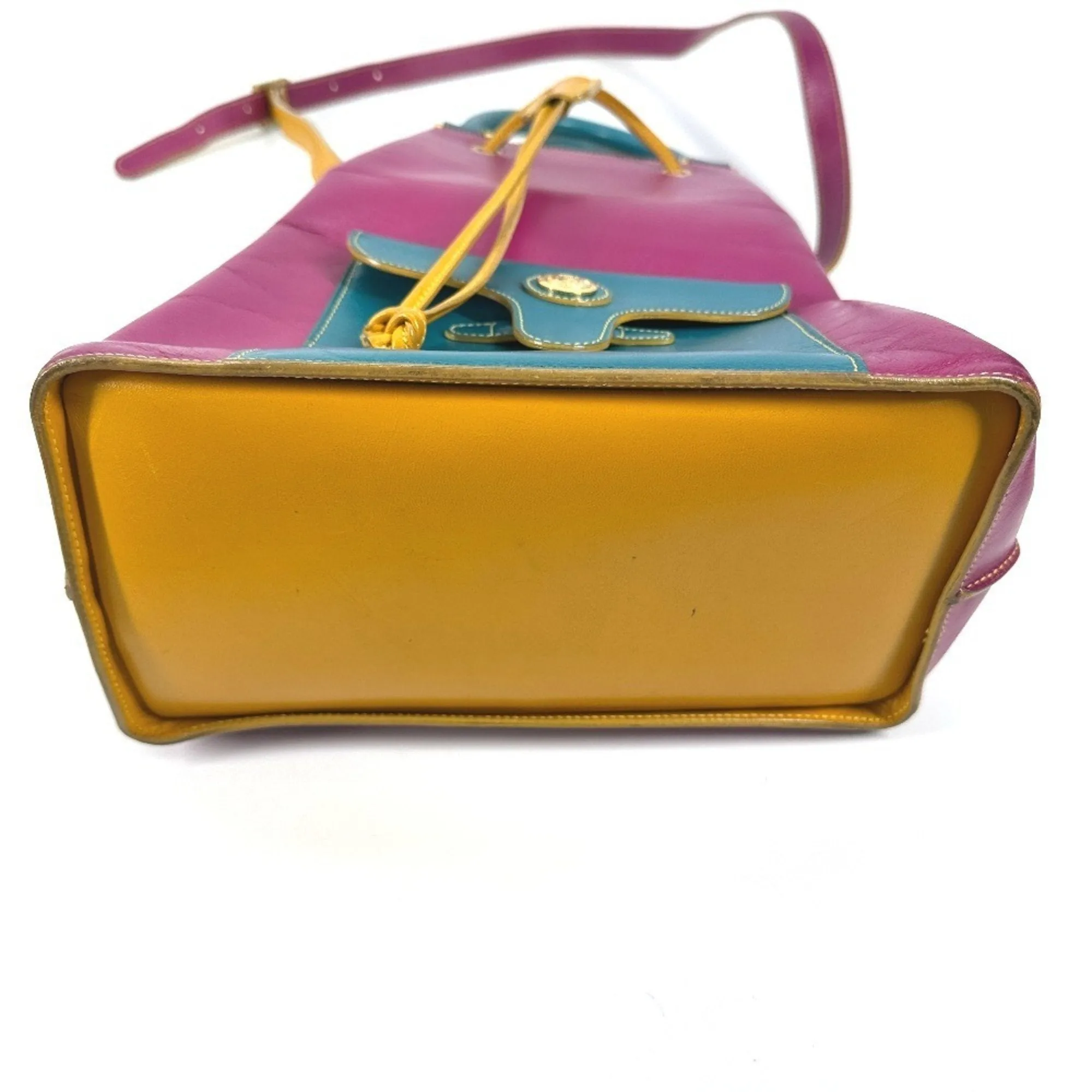 Fendi blue pink yellow Leather Handbag Shoulder Bag (Pre-Owned)